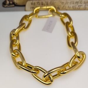 J. Crew Gold Statement Necklace with Extra Chunky Chain Paperclip Links